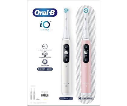 Szczoteczka elektryczna Oral-B Zestaw iO Series 6 Biały+Różowy